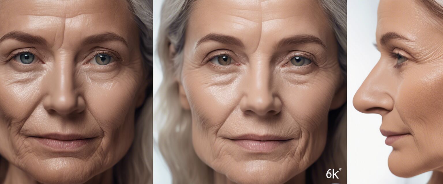 Before and after using organic anti-aging products