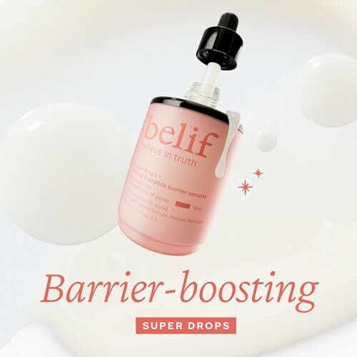 Belif barrier-boosting super drops bottle with dropper.