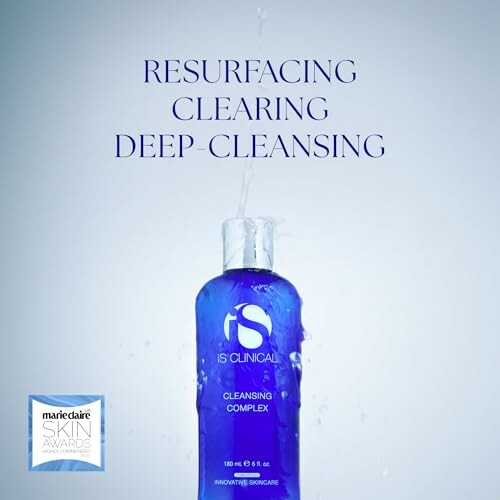 iS Clinical Cleansing Complex bottle with water splash