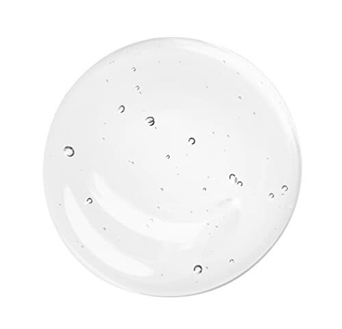 Clear gel with small air bubbles on a white background