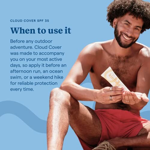 Man applying Cloud Cover SPF 35 sunscreen.