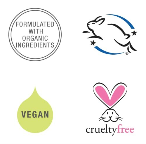 Eco-friendly labels: organic, vegan, cruelty-free.