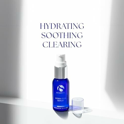 Hydra-Cool Serum bottle with hydrating, soothing, clearing text.