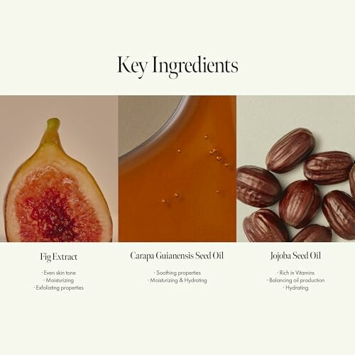 Key ingredients: fig extract, carapa guianensis seed oil, jojoba seed oil.