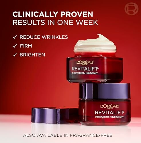 L'Oreal Revitalift moisturizer ad promoting results in one week.