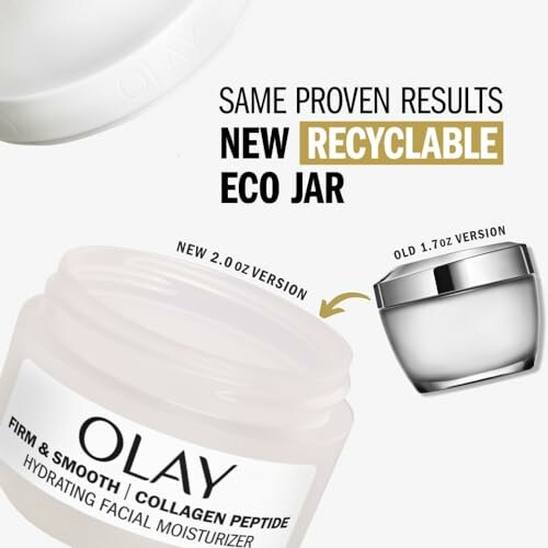 Olay cream in new recyclable jar