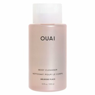 OUAI body cleanser bottle in pink.