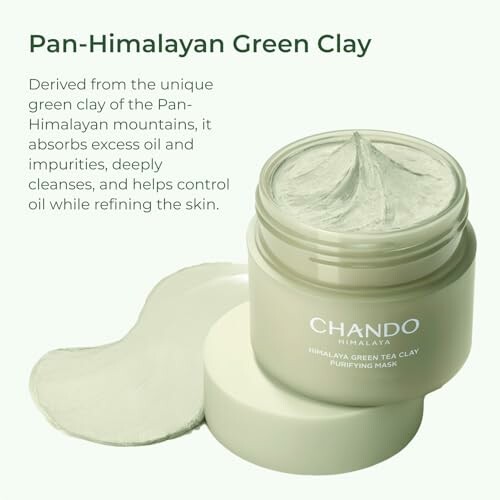 Chando Himalaya Green Tea Clay Purifying Mask with product description.