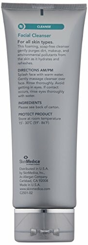 SkinMedica facial cleanser tube with product details