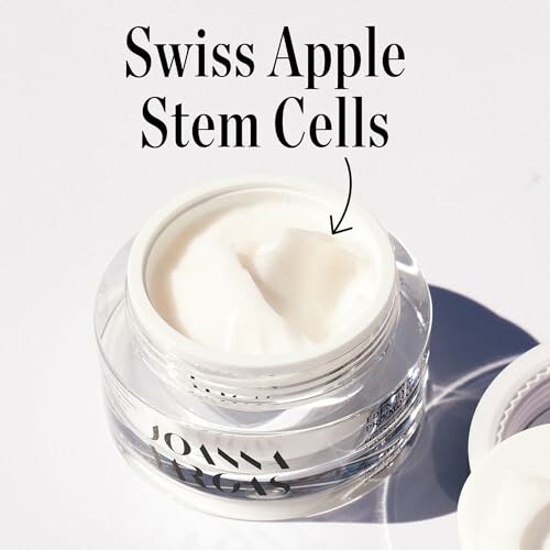 Jar of cream with Swiss apple stem cells label