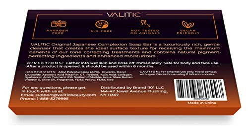 Valitic Original Japanese Complexion Soap Bar packaging with product details.